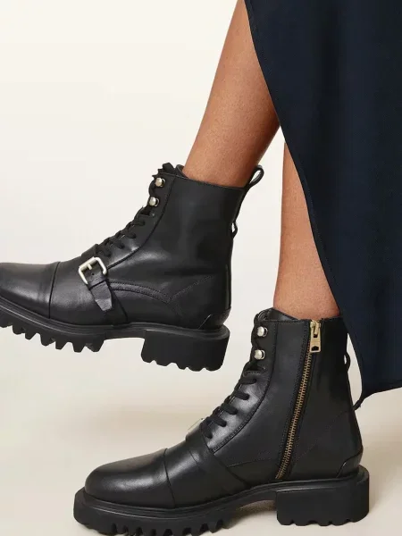 Кожаные ботинки Allsaints черные