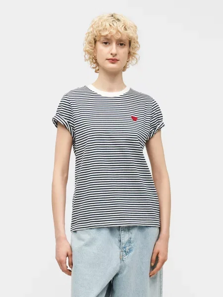 PIECES Tricou PCMila bleumarin / roșu alb