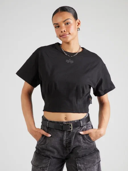 Alpha Industries tricou din Waisted femei negru