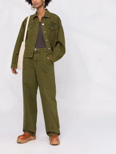 Blugi cu picior larg Alberta Ferretti verde