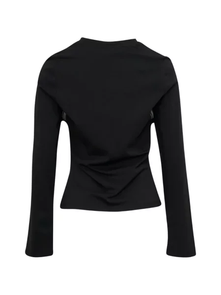 Lung tricou Ulla Johnson cu volane negru