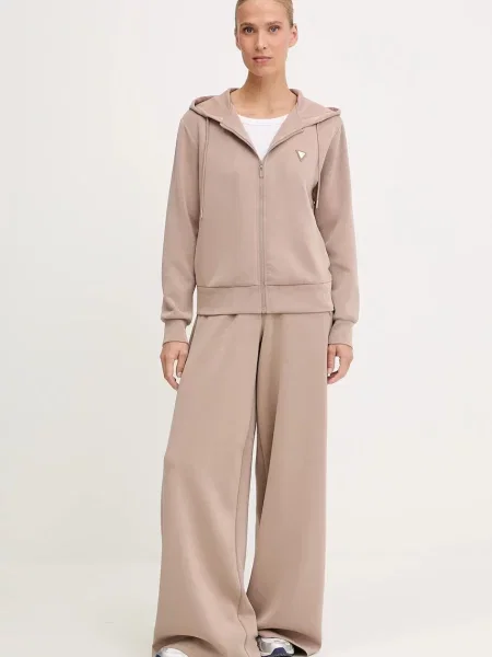 Однотонный свитер Guess с капюшоном бежевый