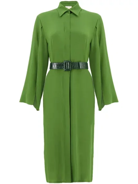 Sukienka koszulowa Paula garniturowa zielona