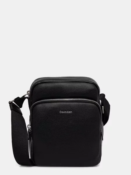 Geantă crossover Calvin Klein Raised Pocket Reporter negru