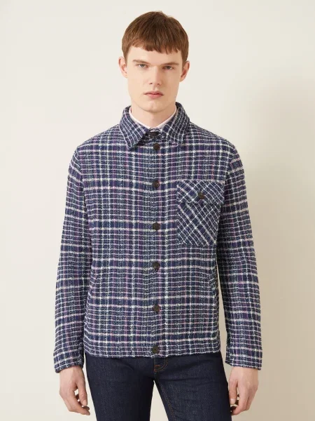 Etro Kurtka Typu Bouclé blau biała