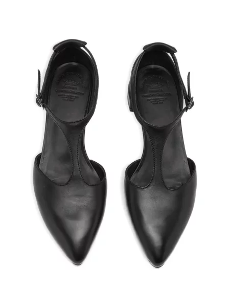 Pantofi cu toc Officine Creative din piele cu bretele negru