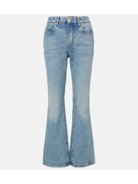 Blugi evazați Balmain cu talie joasă albastru