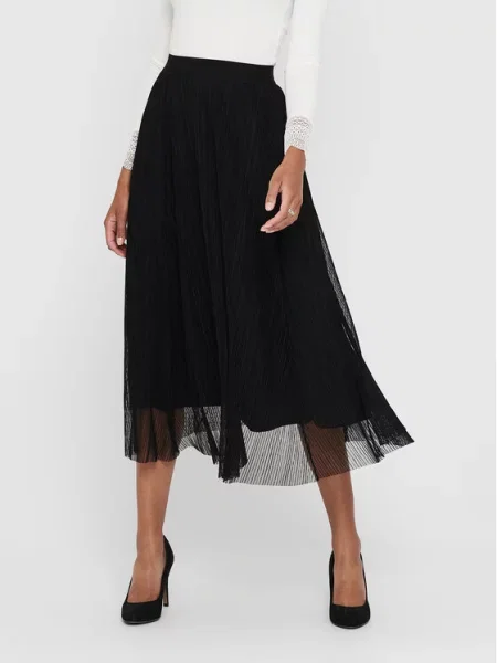 ONLY Spódnica midi czarny