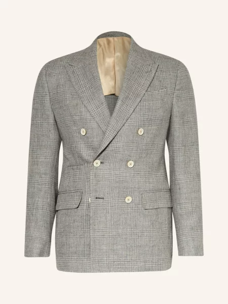 Eleventy Sako Extra Slim Fit S Lnem / tmavě šedá