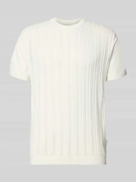 T-shirt z warkoczowym wzorem Lindbergh biała