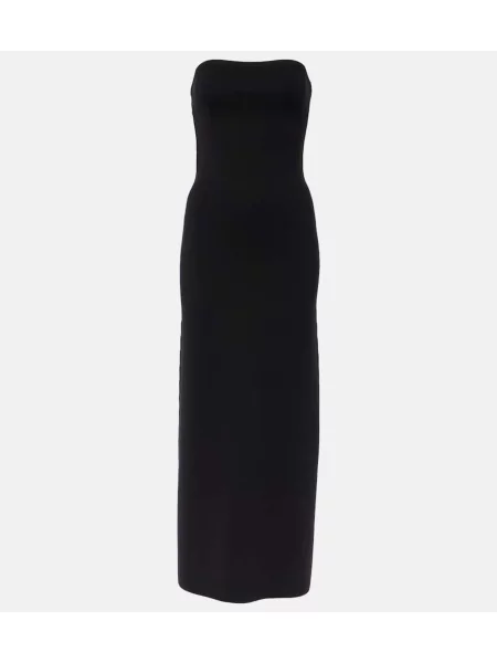 Rochie maxi Gabriela Hearst de lână de costum negru
