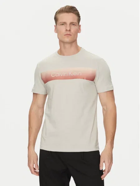 Calvin Klein Marškinėliai Linear Ombre pilka