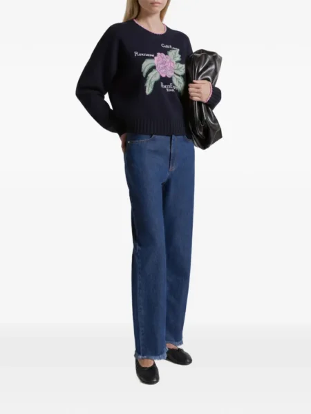 Pulover Alberta Ferretti cu model floral albastru