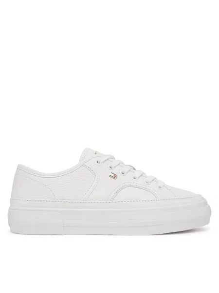 Sneakersy Tommy Hilfiger Platform Vulc Piping Ltr biela