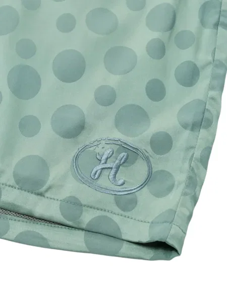 Pantaloni scurți Honor The Gift cu buline din jacard verde