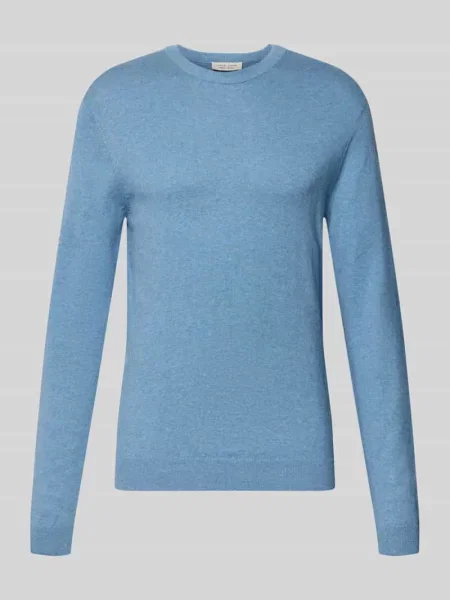 Sweter z dzianiny o kroju regular fit z mieszanki bawełny z dodatkiem kaszmiru Casual Friday błękitny