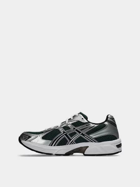 Кожаные повседневные кроссовки Asics зеленые