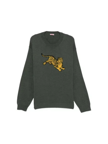 Sweter Kenzo w tygrysie prążki zielony