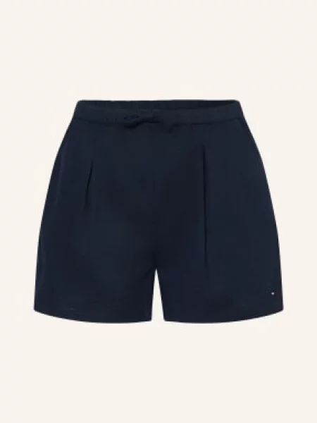 Tommy Hilfiger Šortky Z Lnu tmavě modrá