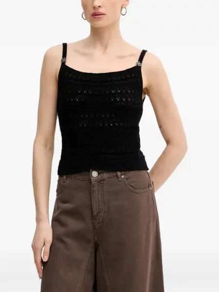 Top Guess tricotate negru