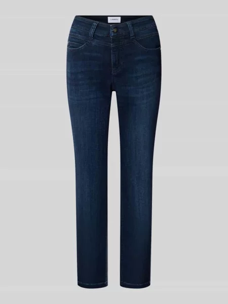Jeansy o kroju slim fit z mieszanki z domieszką bawełny i modalu model POSH' Cambio granatowe