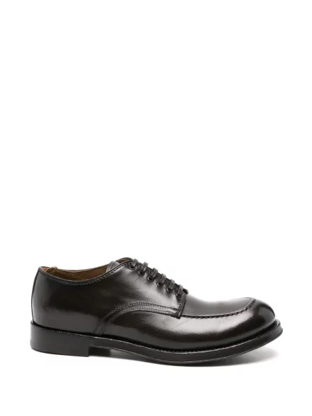 Pantofi derby Officine Creative cu șireturi din dantelă maro