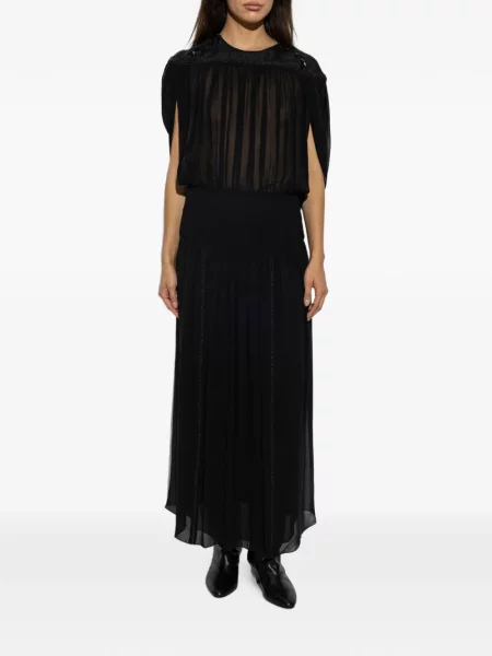 Rochie maxi Isabel Marant de mătase negru