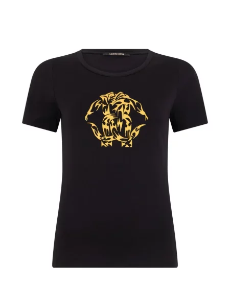 Scurt tricou Roberto Cavalli cu imagine negru
