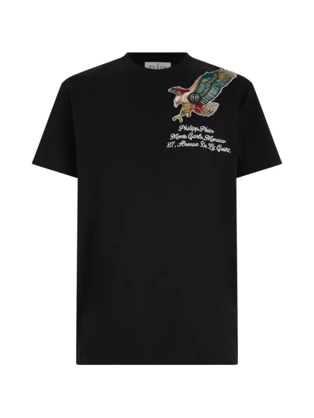 Tricou Philipp Plein cu broderie negru
