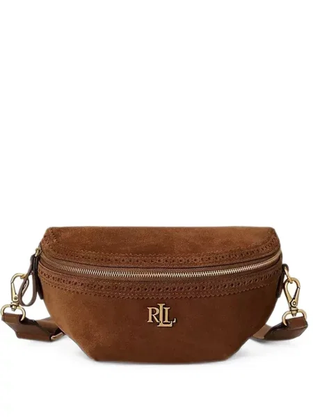 Cu centură curea Lauren Ralph Lauren din piele de căprioară maro