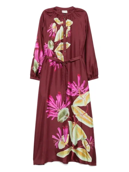 Rochie maxi Pierre-louis Mascia cu model floral cu imagine de costum roșu