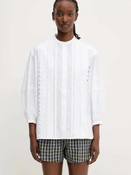 Maison Kitsuné cămașă din Crafted Embroidery regular alb