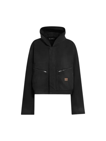 Lniana kurtka Balenciaga czarna