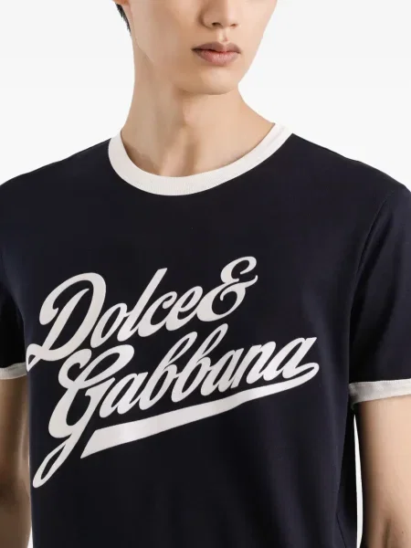 Μπλούζα Dolce & Gabbana με σχέδιο με στρογγυλή λαιμόκοψη μαύρο