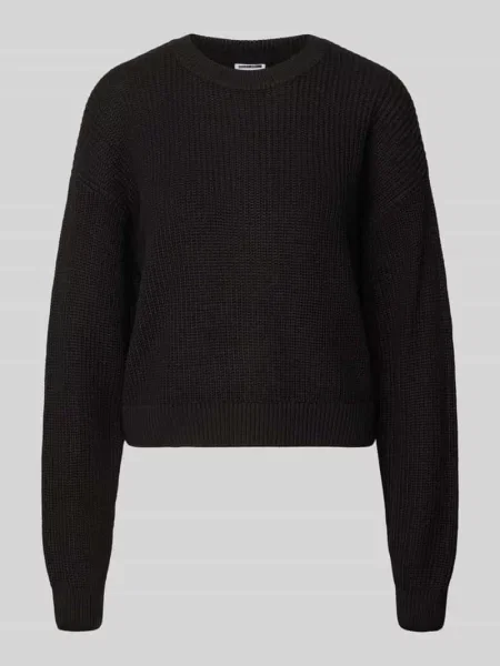Sweter z dzianiny z okrągłym dekoltem model ‘MAYSA’ Noisy May czarny