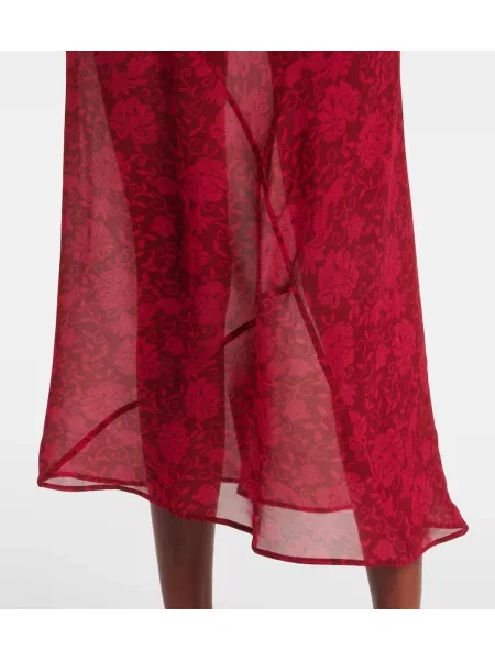 Rochie Dries Van Noten cu model floral de costum roșu
