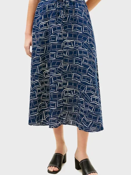 Лляна спідниця Tommy Hilfiger кльош синя