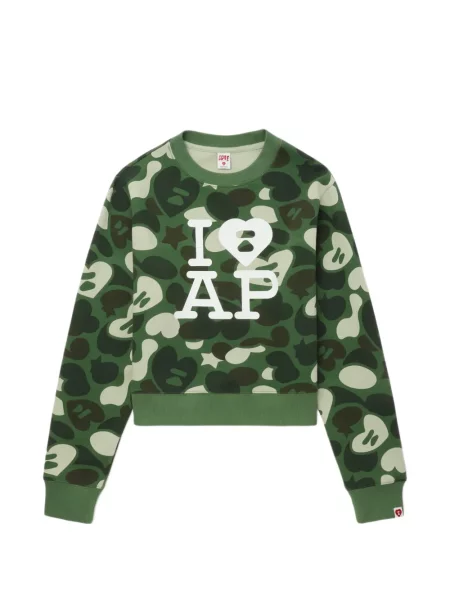 Pulover Apee™ By *a Bathing Ape® cu model camuflaj verde