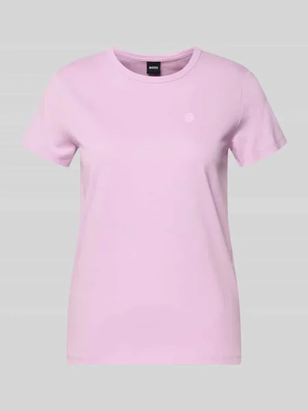 T-shirt z czystej bawełny o kroju regular fit model Boss różowa