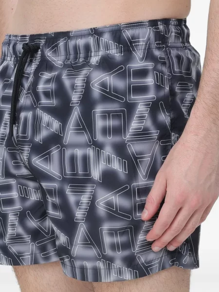 Долнища на бански Ea7 Emporio Armani с принт черно