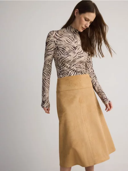 Замшевая юбка миди Reserved