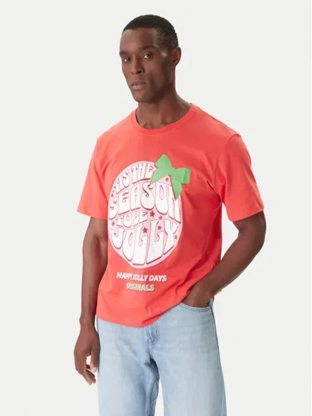 Jack & Jones T-shirt Holiday Cartoon Relaxed Fit crvena