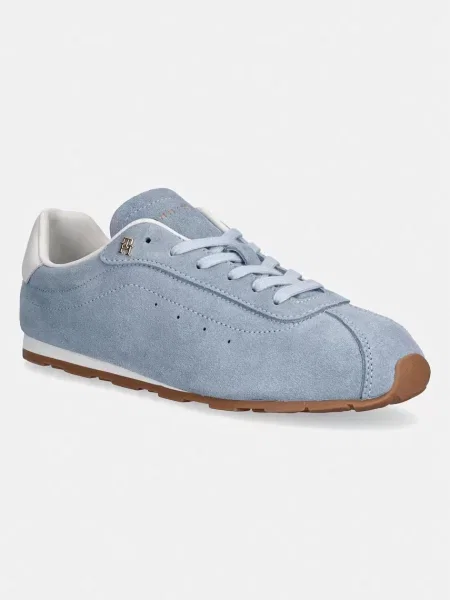 Tommy Hilfiger TH BELLA LOW RUNNER SUEDE sneakers pentru femei din piele întoarsă albastru