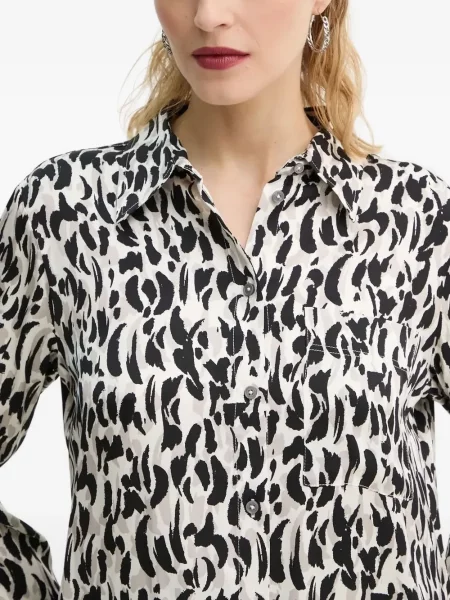 Cămașă Marc O'polo cu imagine cu imprimeu abstract alb