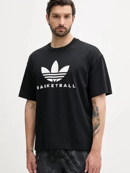 ADIDAS ORIGINALS Póló Basketball Courtside fekete fehér