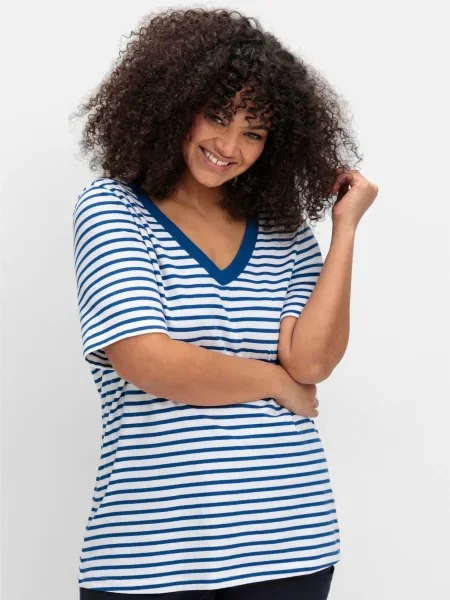 SHEEGO Tricou albastru alb