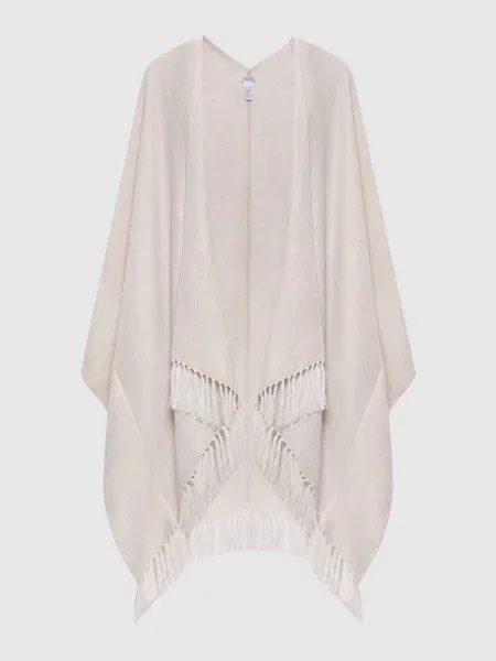 Пончо з льоном Brunello Cucinelli бежеве