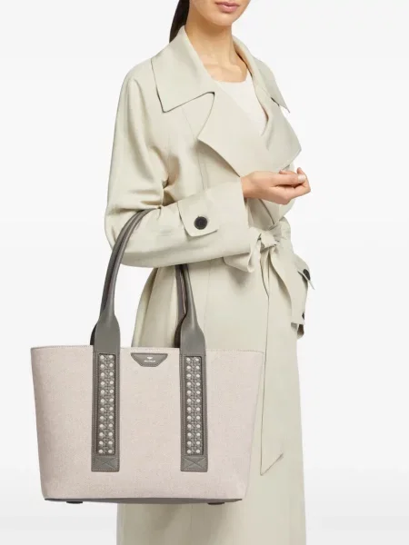 Geantă shopper Aviteur din canvas gri