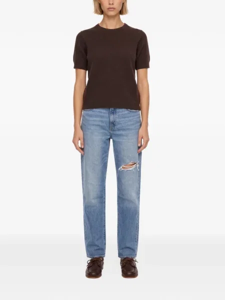 Scurt tricou Gotha tricotate maro