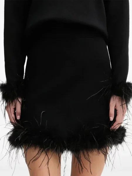 Fustă Never Fully Dressed cu pene negru